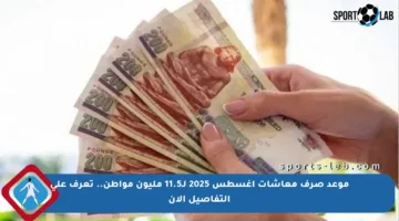 موعد صرف معاشات أغسطس 2025 لـ11.5 مليون مواطن.. تعرف على التفاصيل الآن